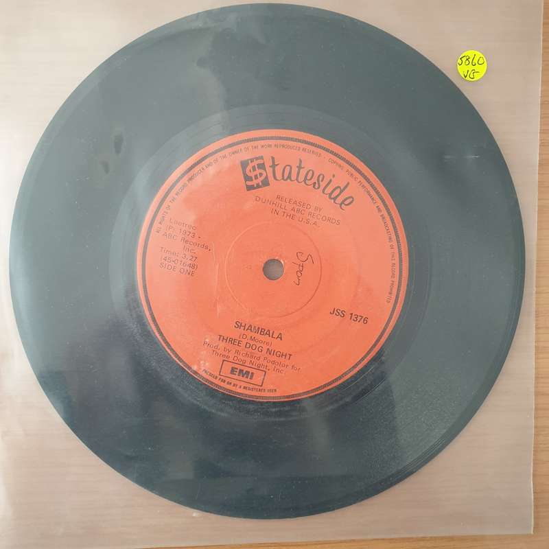 Three Dog Night  Shambala - Vinyl 7" Record - Very-Good Quality (VG) (vgood)