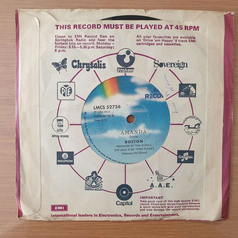 Boston  Amanda - Vinyl 7" Record - Very-Good- Quality (VG-) (verygoodminus)