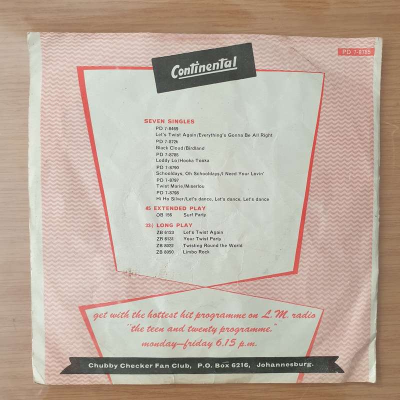 Chubby Checker  Loddy Lo / Hooka Tooka - Vinyl 7" Record - Very-Good+ Quality (VG+) (verygoodp...