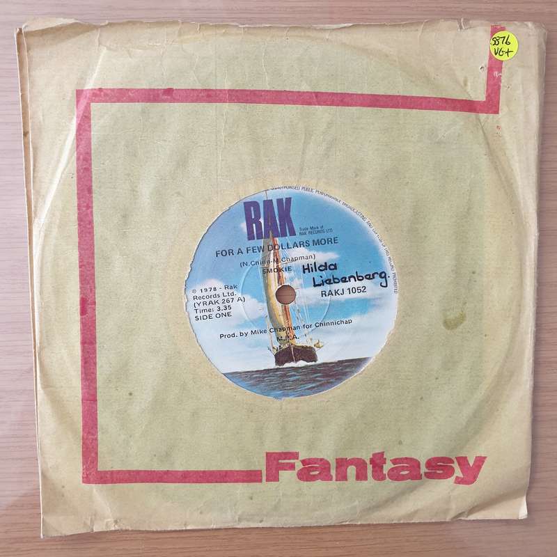 Smokie  For A Few Dollars More - Vinyl 7" Record - Very-Good+ Quality (VG+) (verygoodplus)