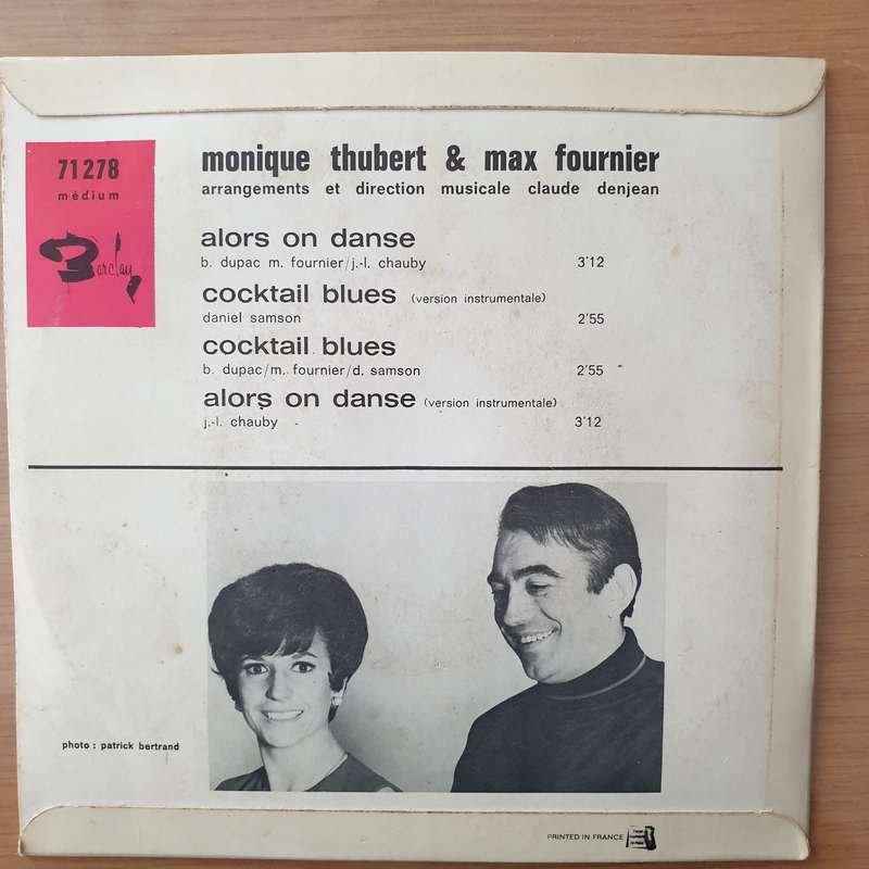 Monique Thubert & Max Fournier  Alors On Danse ? - Vinyl 7" Record - Very-Good+ Quality (VG+) ...