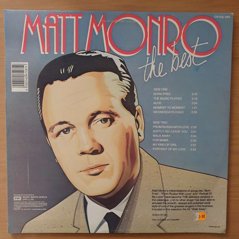 Matt Monro - The Best  Vinyl LP Record - Very-Good+ Quality (VG+)