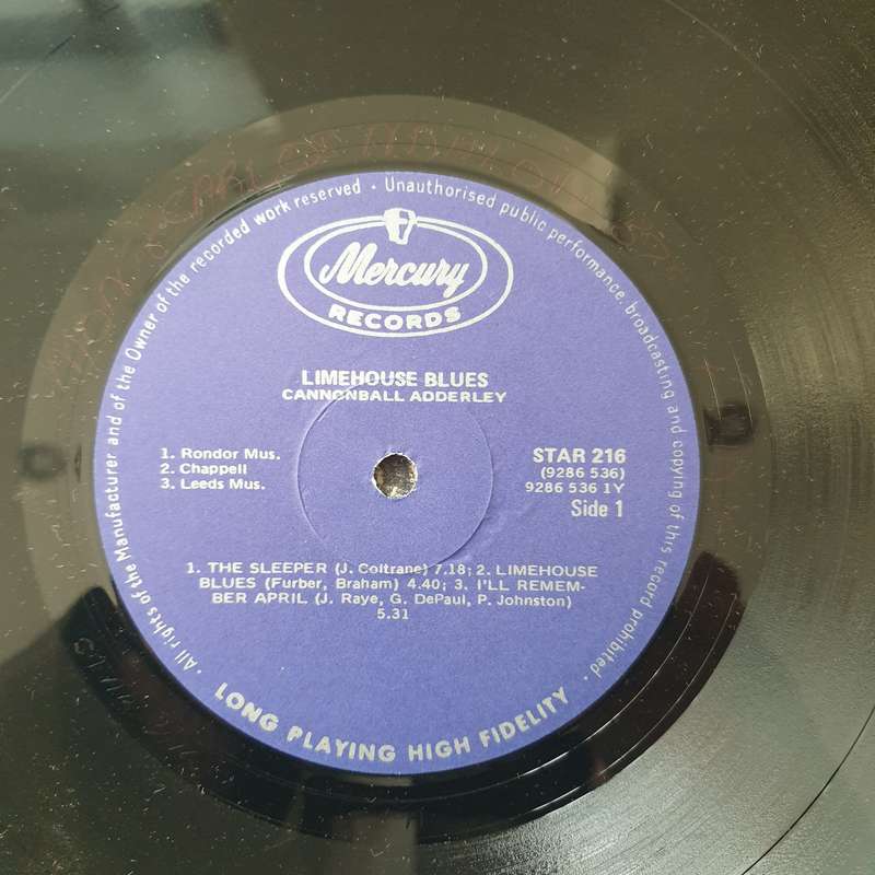 Cannonball Adderley  Limehouse Blues  Vinyl LP Record - Very-Good+ Quality (VG+)