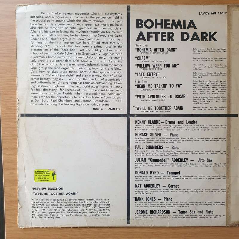 Bohemia After Dark - Julian "Cannonball" Adderley* With Horace Silver, Paul Chambers (3), Donald ...