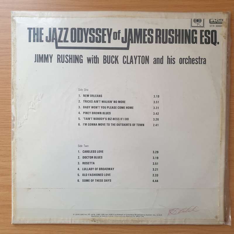 Jimmy Rushing With Buck Clayton And His Orchestra  The Jazz Odyssey Of James Rushing Esq.  - V...
