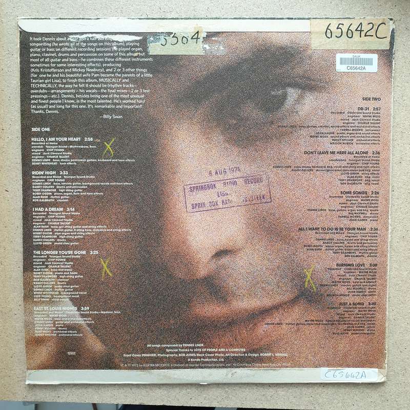 Dennis Linde - Dennis Linde - Vinyl LP Record - Very-Good+ Quality (VG+)