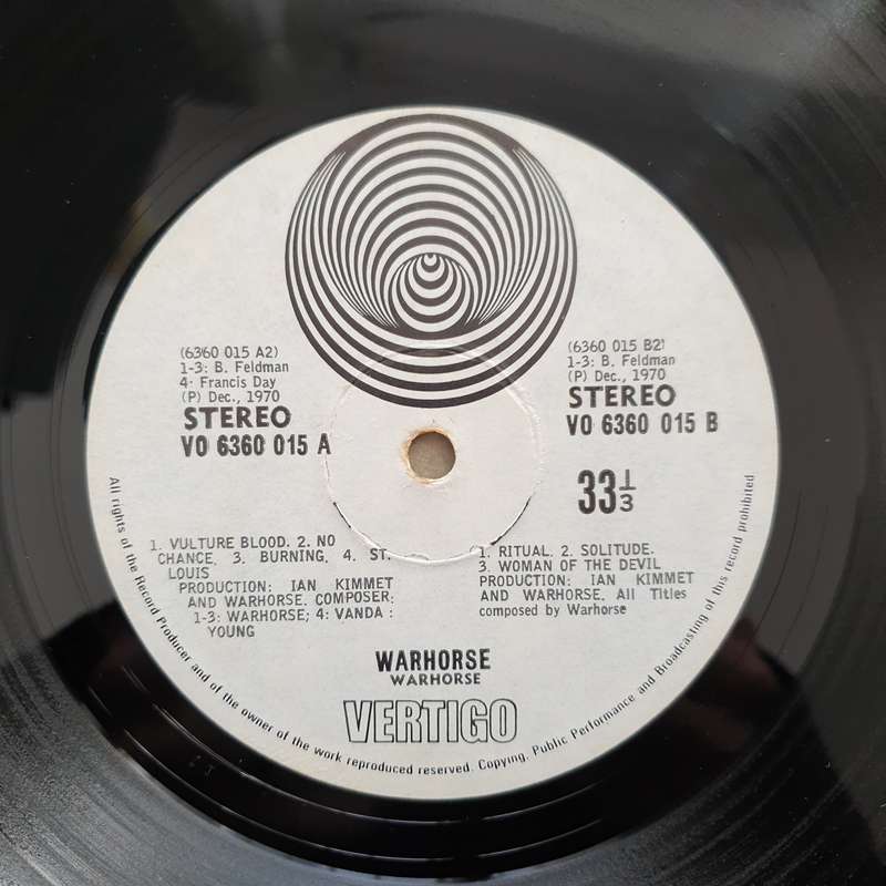 Warhorse  Warhorse - Vinyl LP Record - Very-Good+ Quality (VG+)