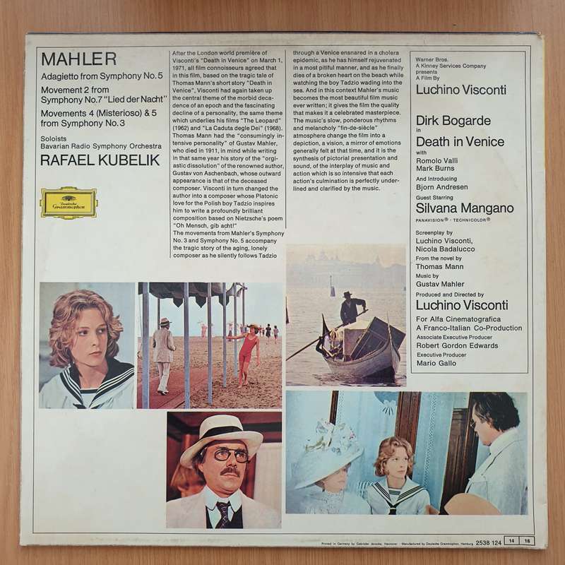 Death In Venice - Themes From - Gustav Mahler - Luchino Visconti, Thomas Mann  Vinyl LP Rec...