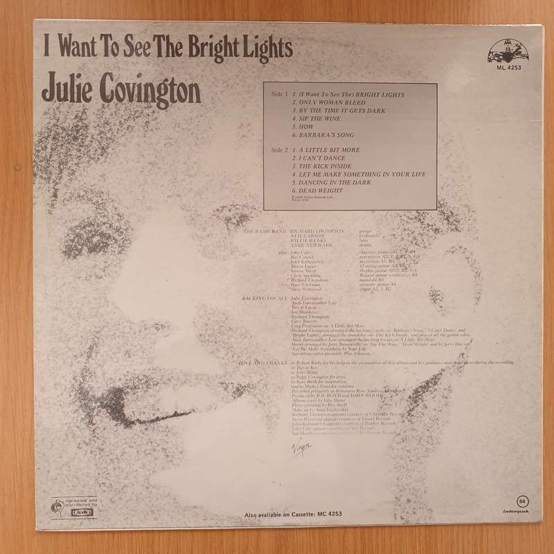Julie Covington  Julie Covington  Vinyl LP Record - Very-Good+ Quality (VG+)