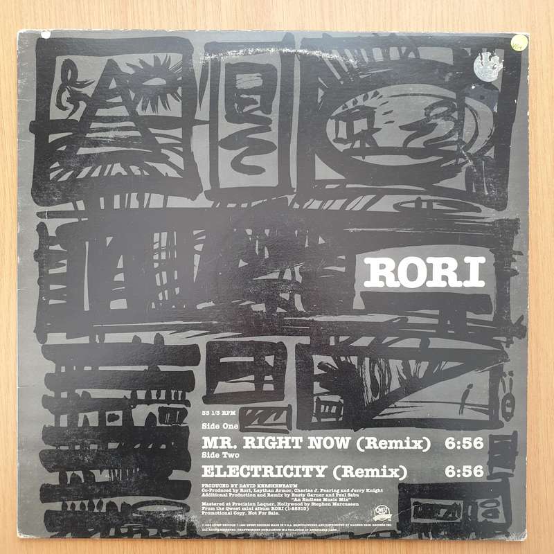 Rori  Mr. Right Now (Remix) / Electricity (Remix) - Promo Album   Vinyl LP Record - Very-Go...
