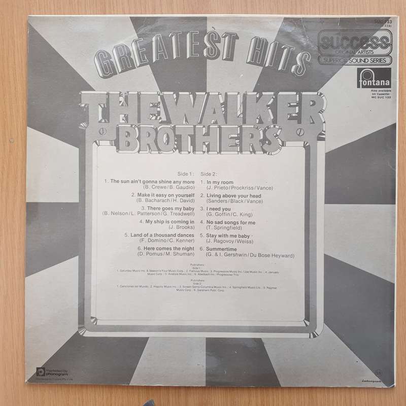 Walker Brothers - Greatest Hits - Vinyl LP Record - Very-Good+ Quality (VG+)