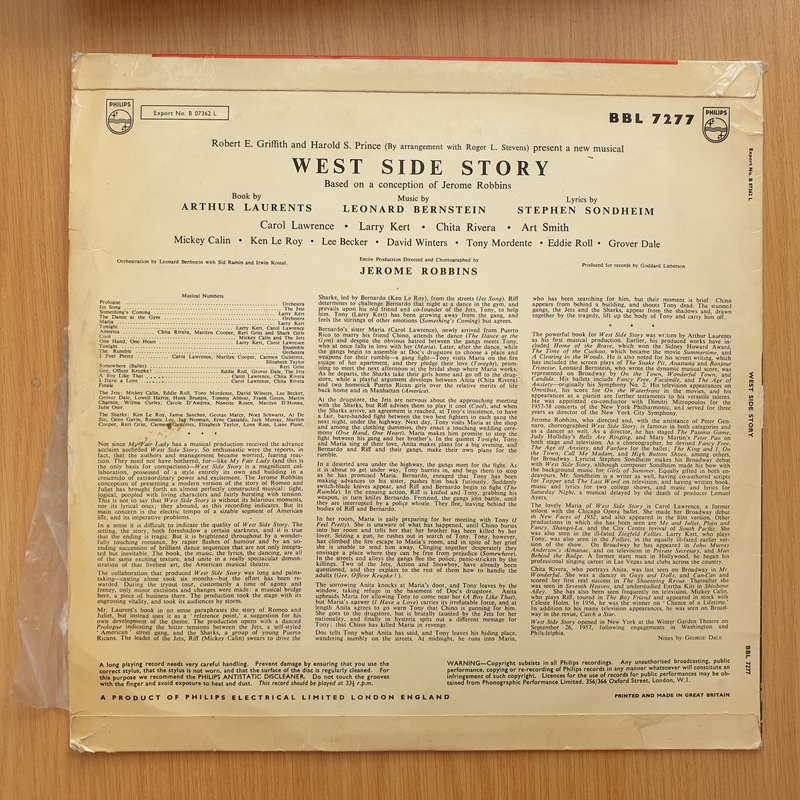 West Side Story - Leonard Bernstein, Jerome Robbins - Vinyl LP Record - Very-Good+ Quality (VG+)