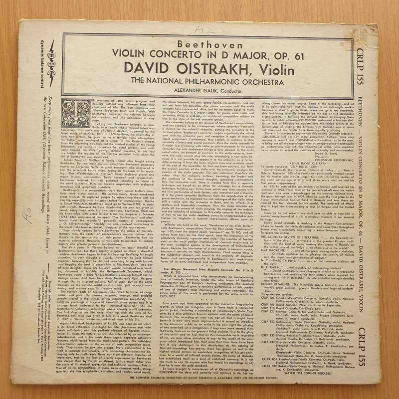 David Oistrach, Alexander Gauk  Beethoven, Violin Concerto In D Major opus 61 , Allegro from S...