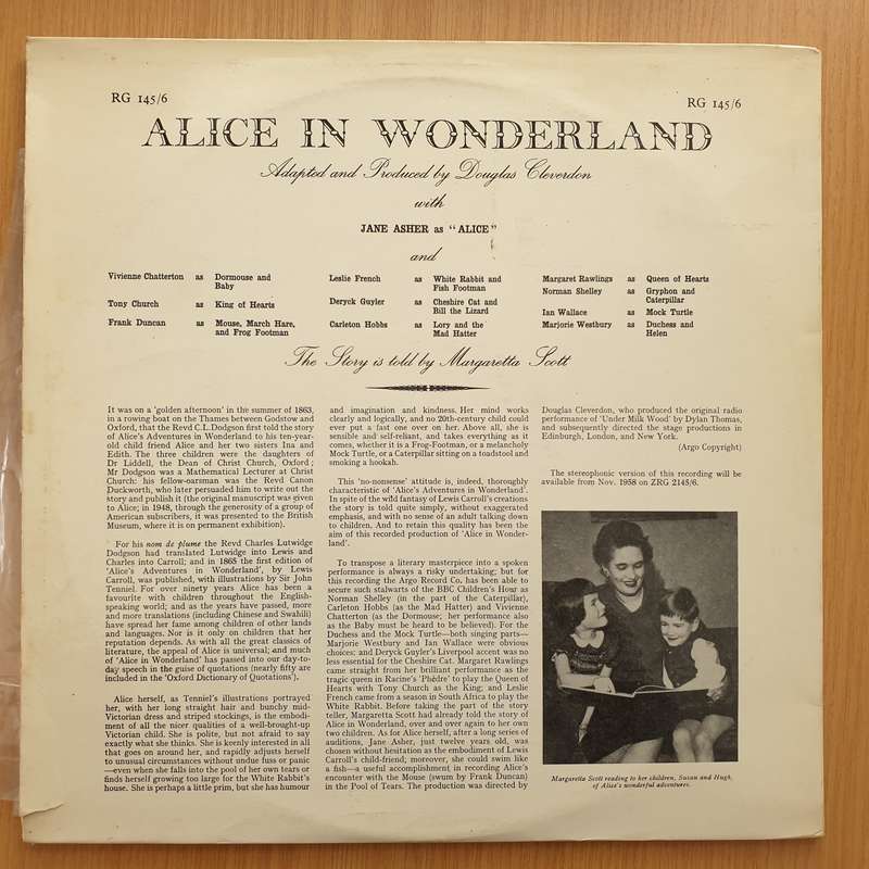 Lewis Carroll  Alice In Wonderland - Vinyl LP Record - Very-Good+ Quality (VG+)