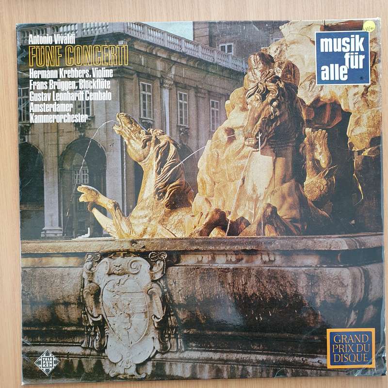 Antonio Vivaldi  Funf Concerti - Vinyl LP Record - Very-Good+ Quality (VG+)