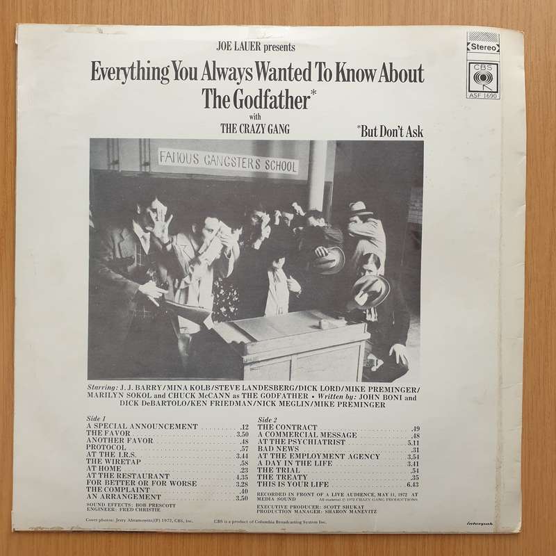 Everything You Always Wanted To Know About The Godfather But Don't Ask -  Vinyl LP Record - Very-...