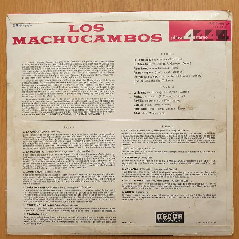 Los Machucambos -  Vinyl LP Record - Very-Good+ Quality (VG+)