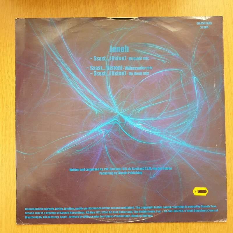 Jonah  Sssst... (Listen)  Vinyl LP Record - Very-Good+ Quality (VG+) (verygoodplus)