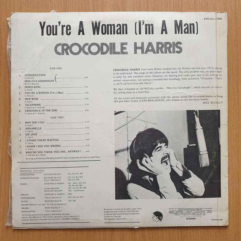 Crocodile Harris  You're A Woman (I'm A Man) - Vinyl LP Record - Very-Good+ Quality (VG+)