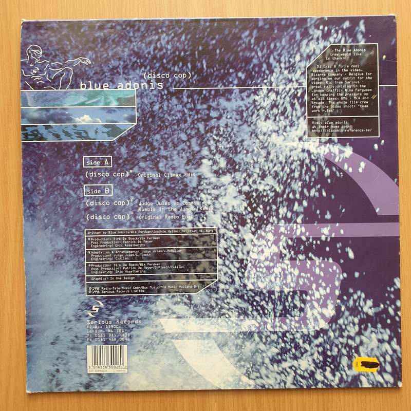 Blue Adonis  Disco Cop  Vinyl LP Record - Very-Good+ Quality (VG+) (verygoodplus)