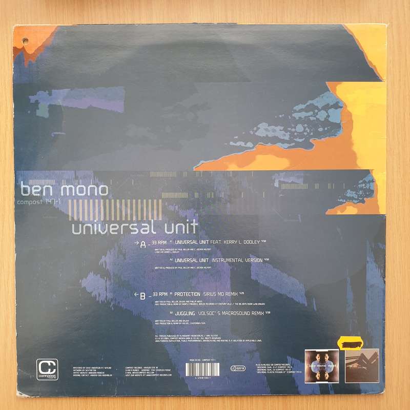Ben Mono  Universal Unit  Vinyl LP Record - Very-Good+ Quality (VG+) (verygoodplus)