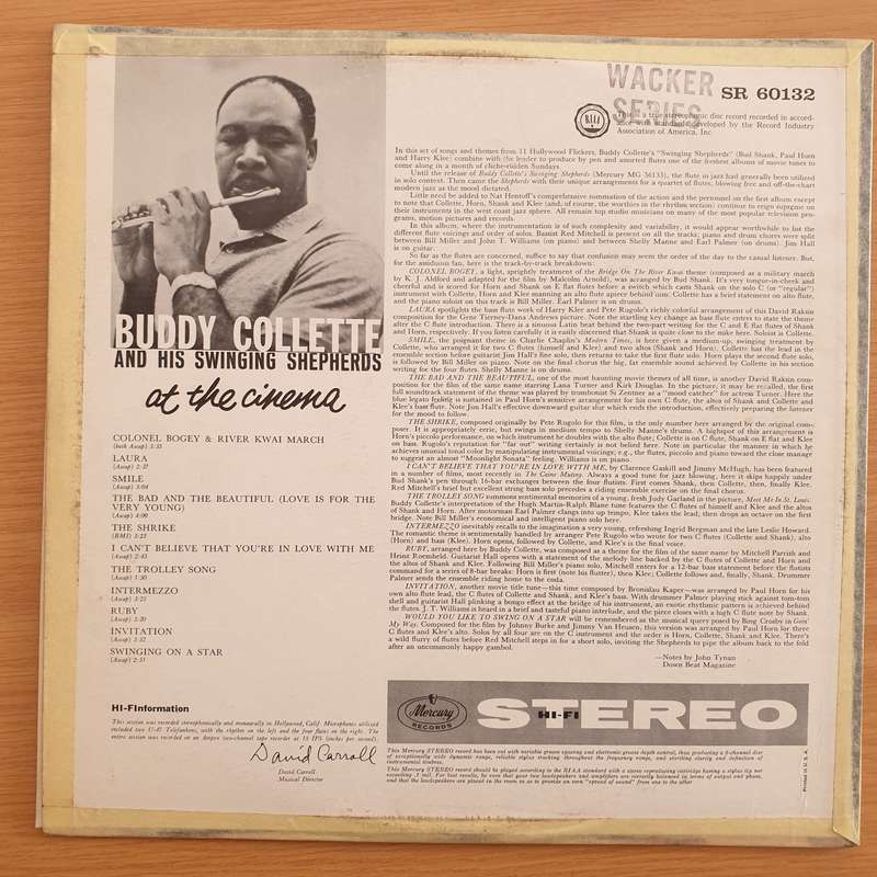 Buddy Collette And His Swinging Shepherds  At The Cinema!  Vinyl LP Record - Very-Good+ Qua...