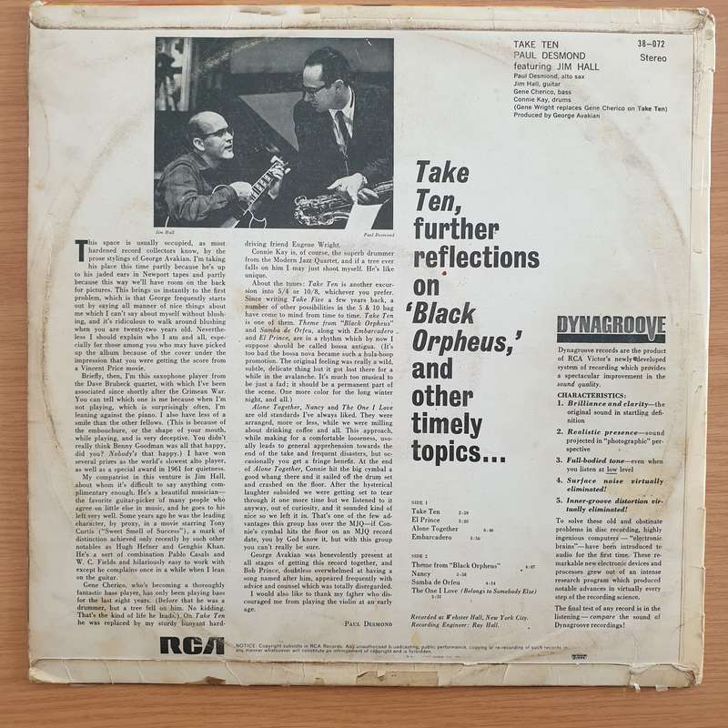 Paul Desmond  Take Ten - Vinyl LP Record - Very-Good Quality (VG) (verry)