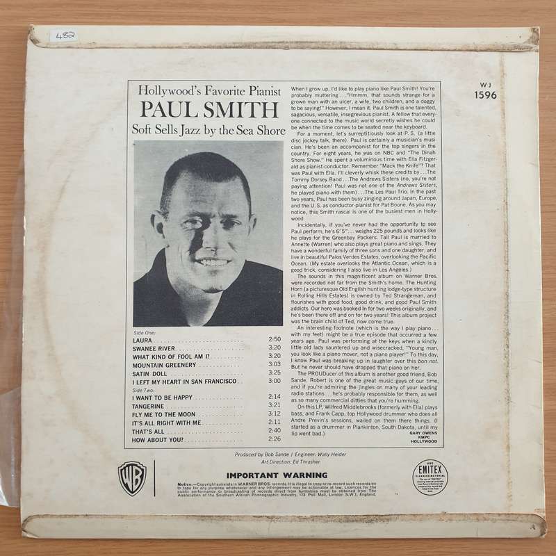 The Paul Smith Trio  He Sells Jazz By The Sea Shore -  Vinyl LP Record - Very-Good Quality ...
