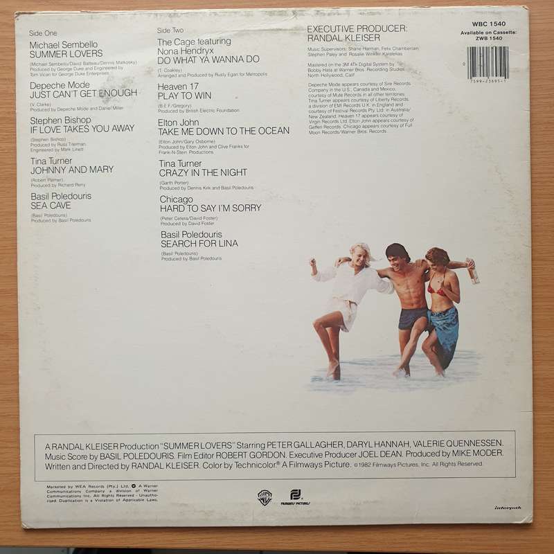 Summer Lovers (Original Sound Track From The Filmways Motion Picture) -  Vinyl LP Record - Very-G...