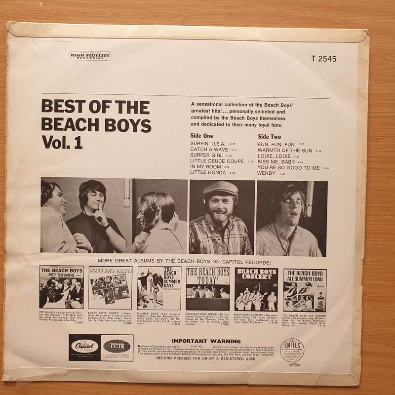 The Beach Boys  Best Of The Beach Boys - Vinyl LP Record - Very-Good- Quality (VG-)