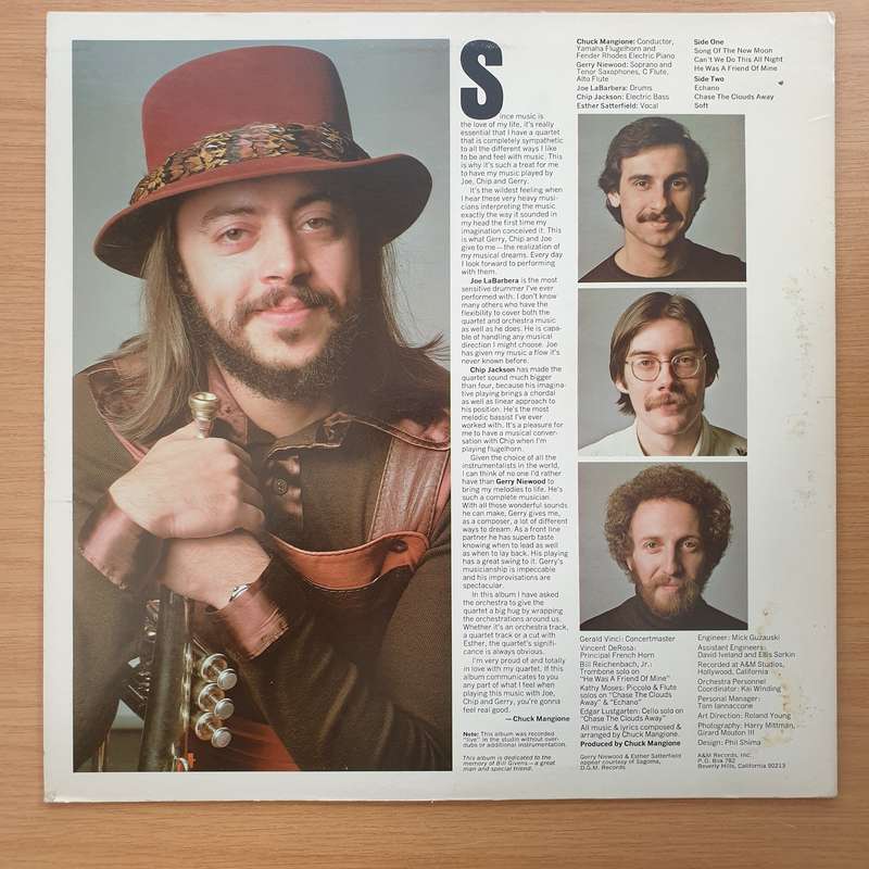 Chuck Mangione  Chase The Clouds Away  Vinyl LP Record - Very-Good+ Quality (VG+)