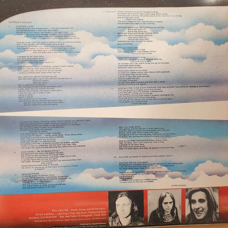 Genesis - Foxtrot - Vinyl LP Record - Very-Good+ Quality (VG+)