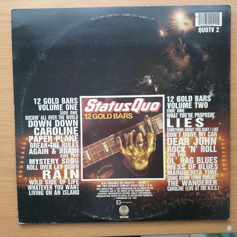 Status Quo  12 Gold Bars Volume I+I - Vinyl LP Record - Very-Good+ Quality (VG+)