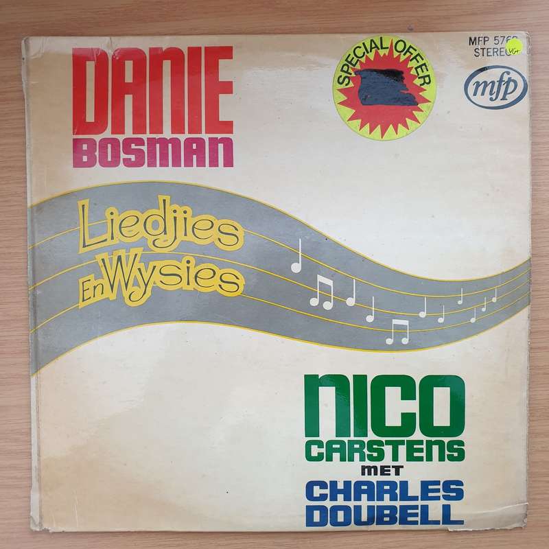 Danie Bosman - Liedjies en Wysies - Nico Carstens met Charles Doubell - Vinyl LP Record - Very-Go...