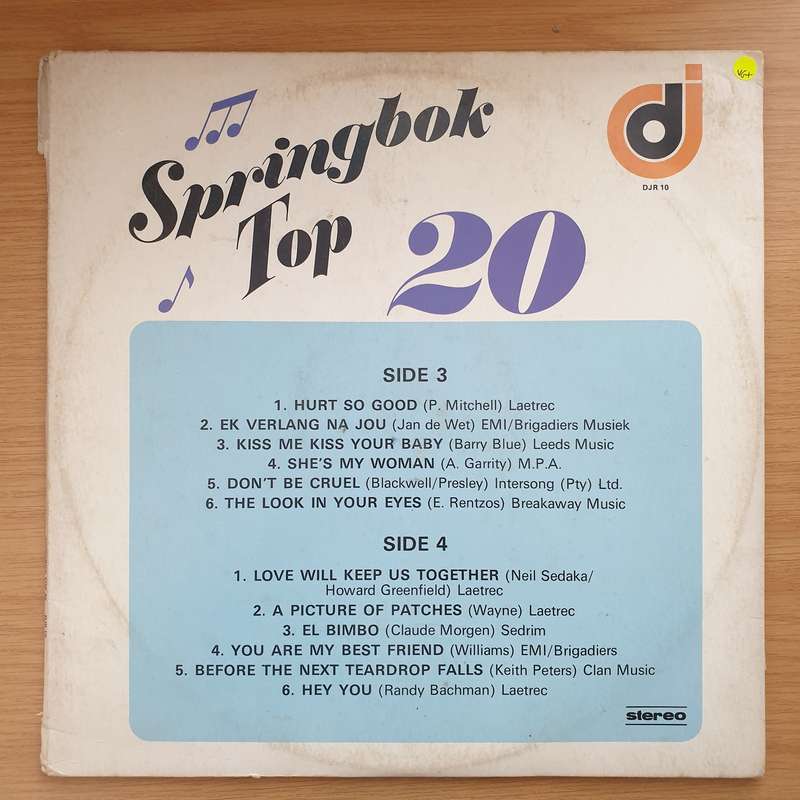 Springbok Top 20  - Double Vinyl LP Record - Very-Good+ Quality (VG+)