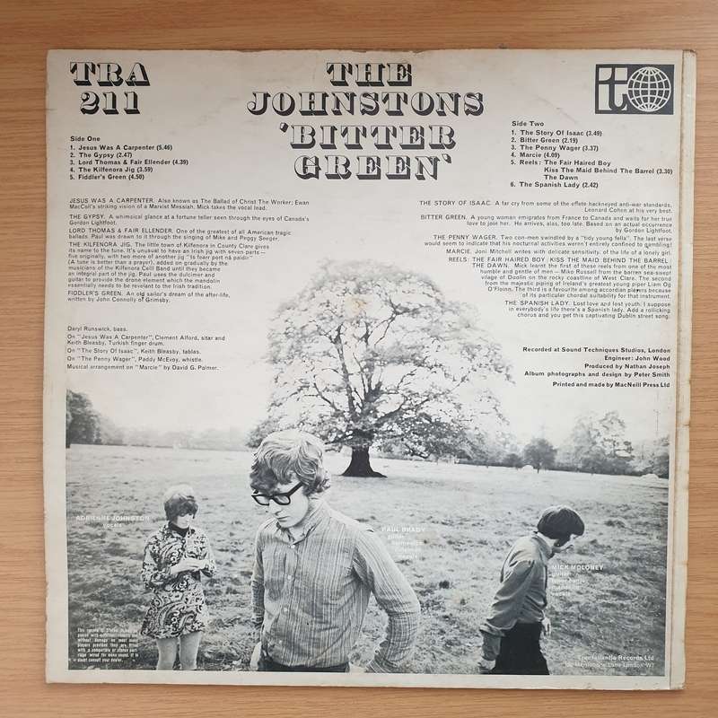 The Johnstons  Bitter Green - Vinyl LP Record - Very-Good+ Quality (VG+)