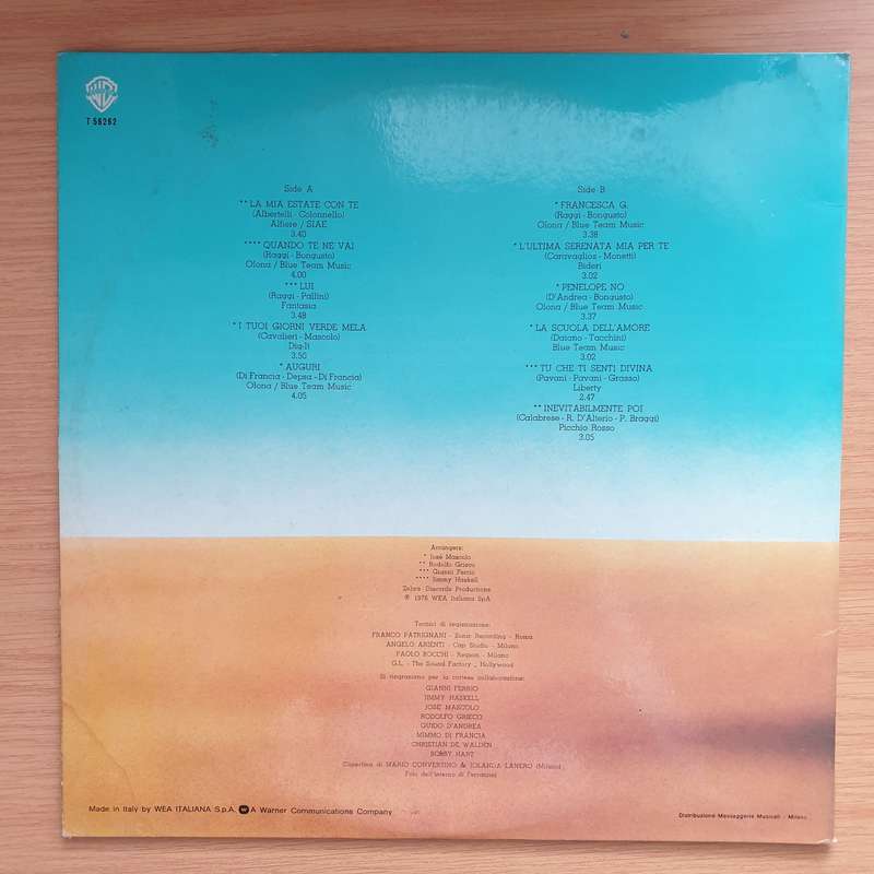 Fred Bongusto  La Mia Estate Con Te - Vinyl LP Record - Very-Good+ Quality (VG+)