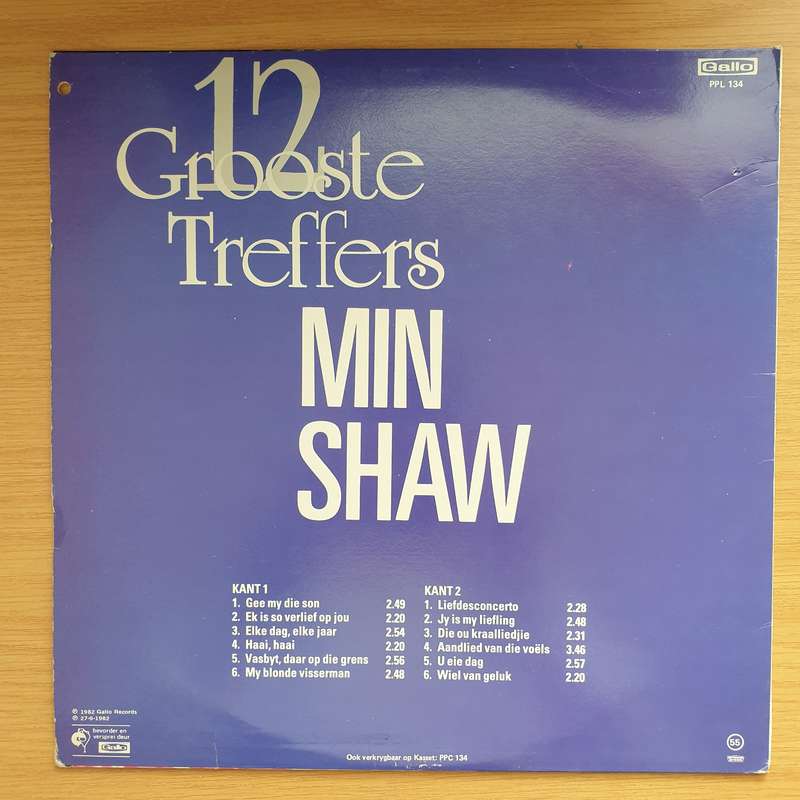 Min Shaw - 12 Grootse Treffers - Vinyl LP Record - Very-Good+ Quality (VG+)