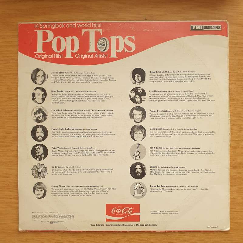 Coca-Cola Pop Tops (14 Original Artists) -  Vinyl LP Record - Very-Good Quality (VG) (verry)