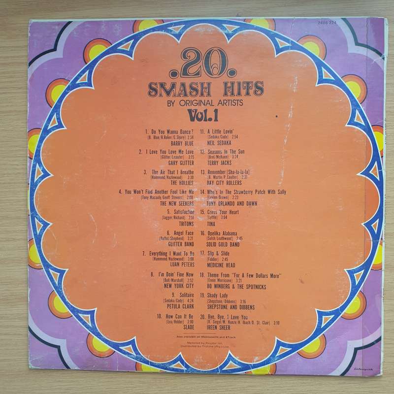 20 Smash Hits by Original Artists -  Vinyl LP Record - Very-Good Quality (VG) (verry)