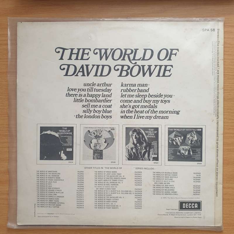 David Bowie  The World Of David Bowie - Vinyl LP Record - Very-Good+ Quality (VG+)