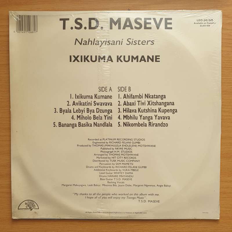 T.S.D Maseve - Nahlayisani Sisters - Ixikuma Kumane - Vinyl LP Record - Sealed