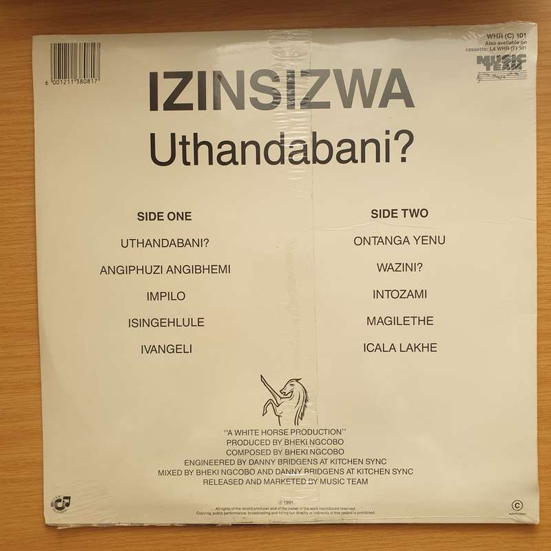 Izinsizwa  Uthandabani? - Vinyl LP Record - Sealed