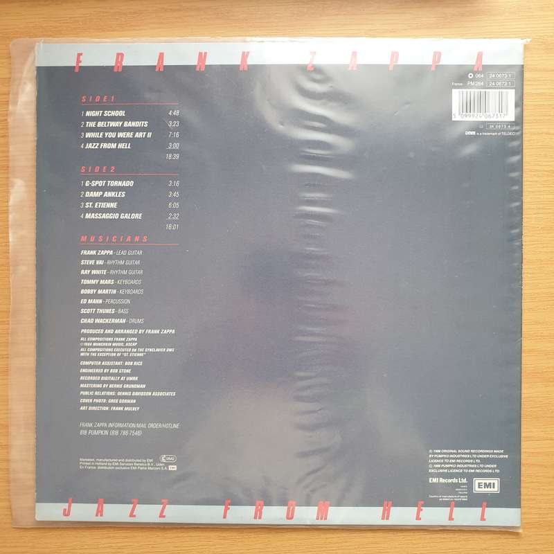 Frank Zappa  Jazz From Hell -  Vinyl LP Record - Very-Good+ Quality (VG+)