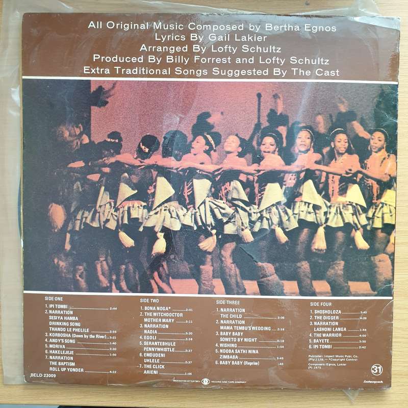 Ipi-Tombi - Original Cast Recording -Bertha Egnos & Gail Lakier's -  Vinyl LP Record - Very-Good+...