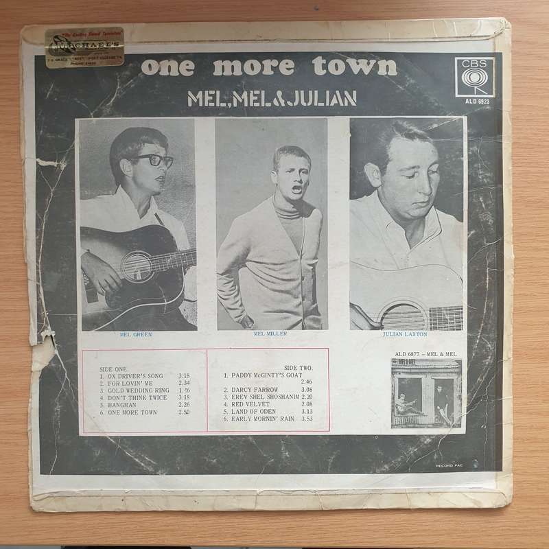 Mel, Mel & Julian  One More Town - Vinyl LP Record - Very-Good- Quality (VG-)