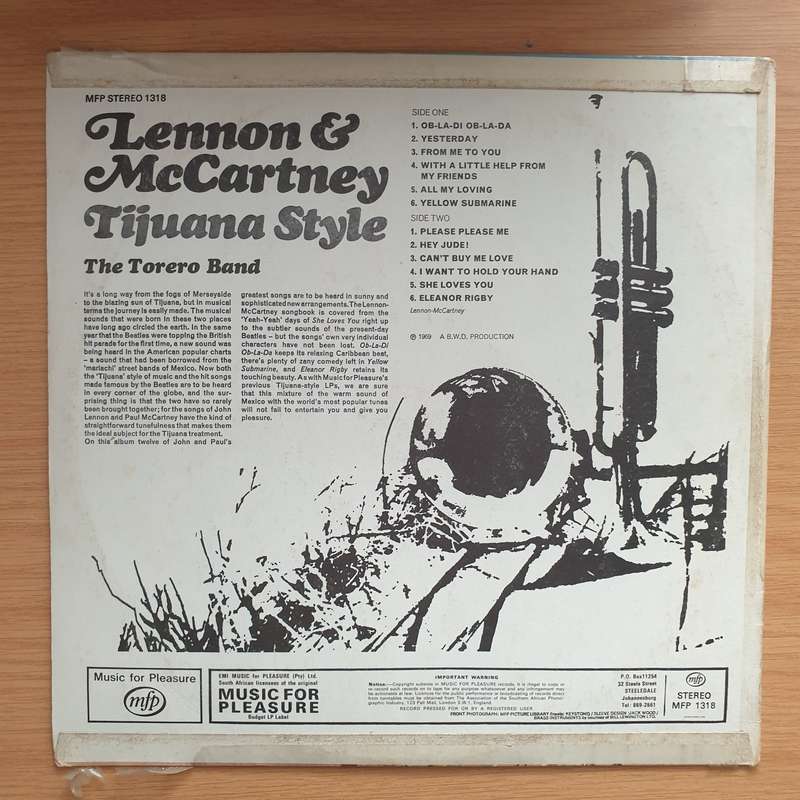 The Torero Band  Lennon & McCartney Tijuana Style - Vinyl LP Record - Very-Good+ Quality (VG+)
