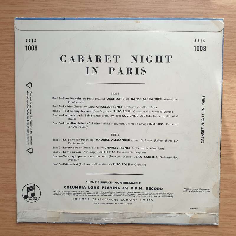 Cabaret Night In Paris - Vinyl LP Record - Very-Good+ Quality (VG+)