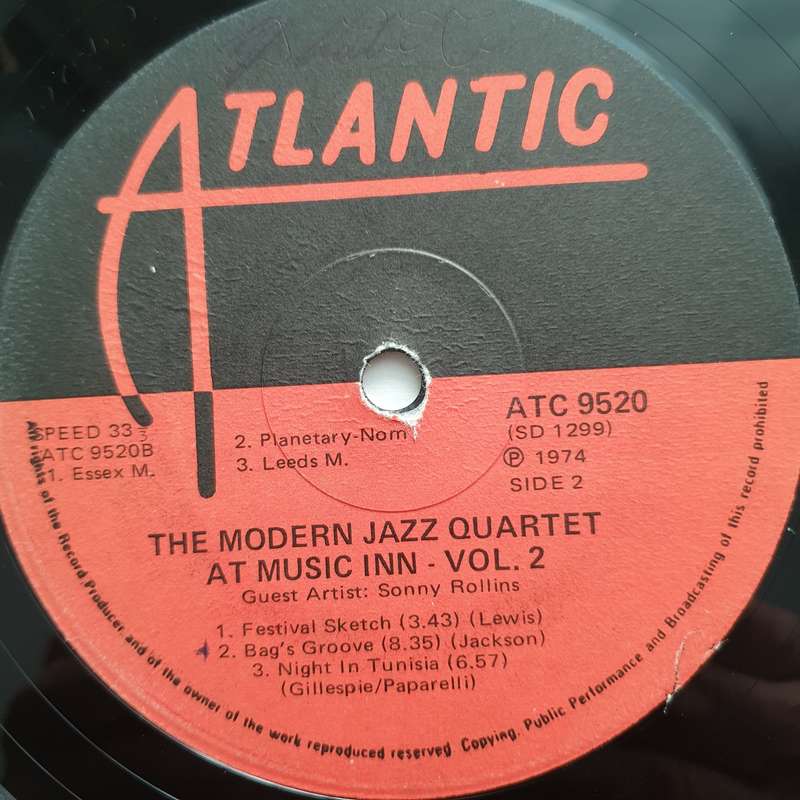 The Modern Jazz Quartet - Guest Artist: Sonny Rollins  At Music Inn  Volume 2 (9520) - Viny...
