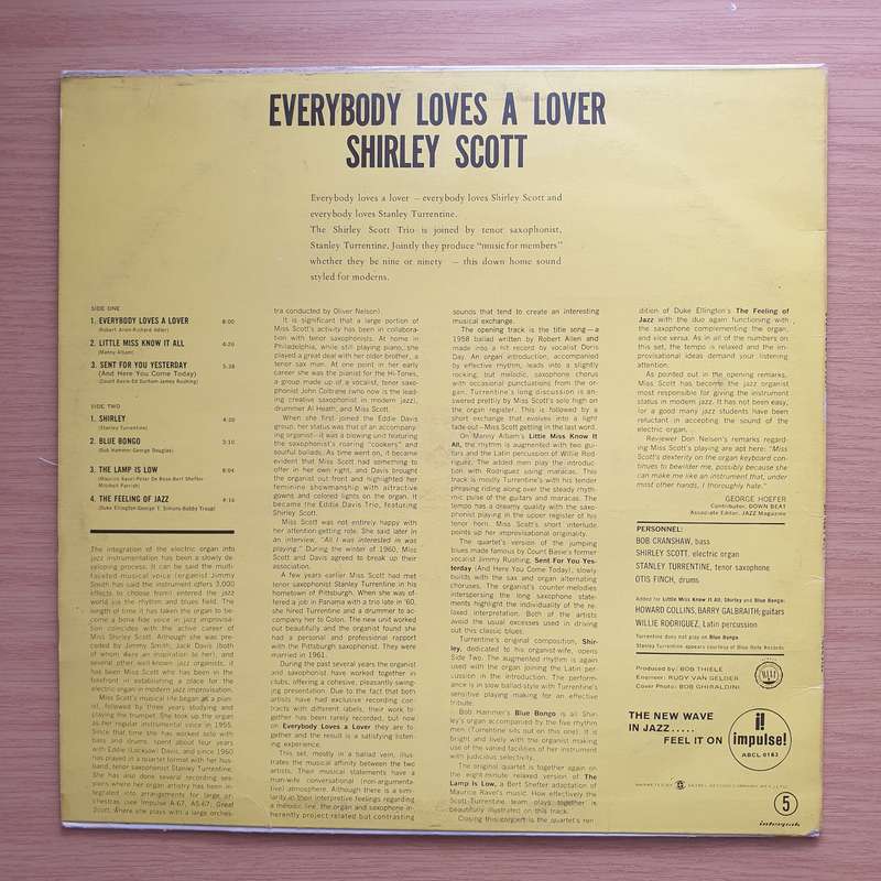 Shirley Scott  Everybody Loves A Lover - Vinyl LP Record (VG+)